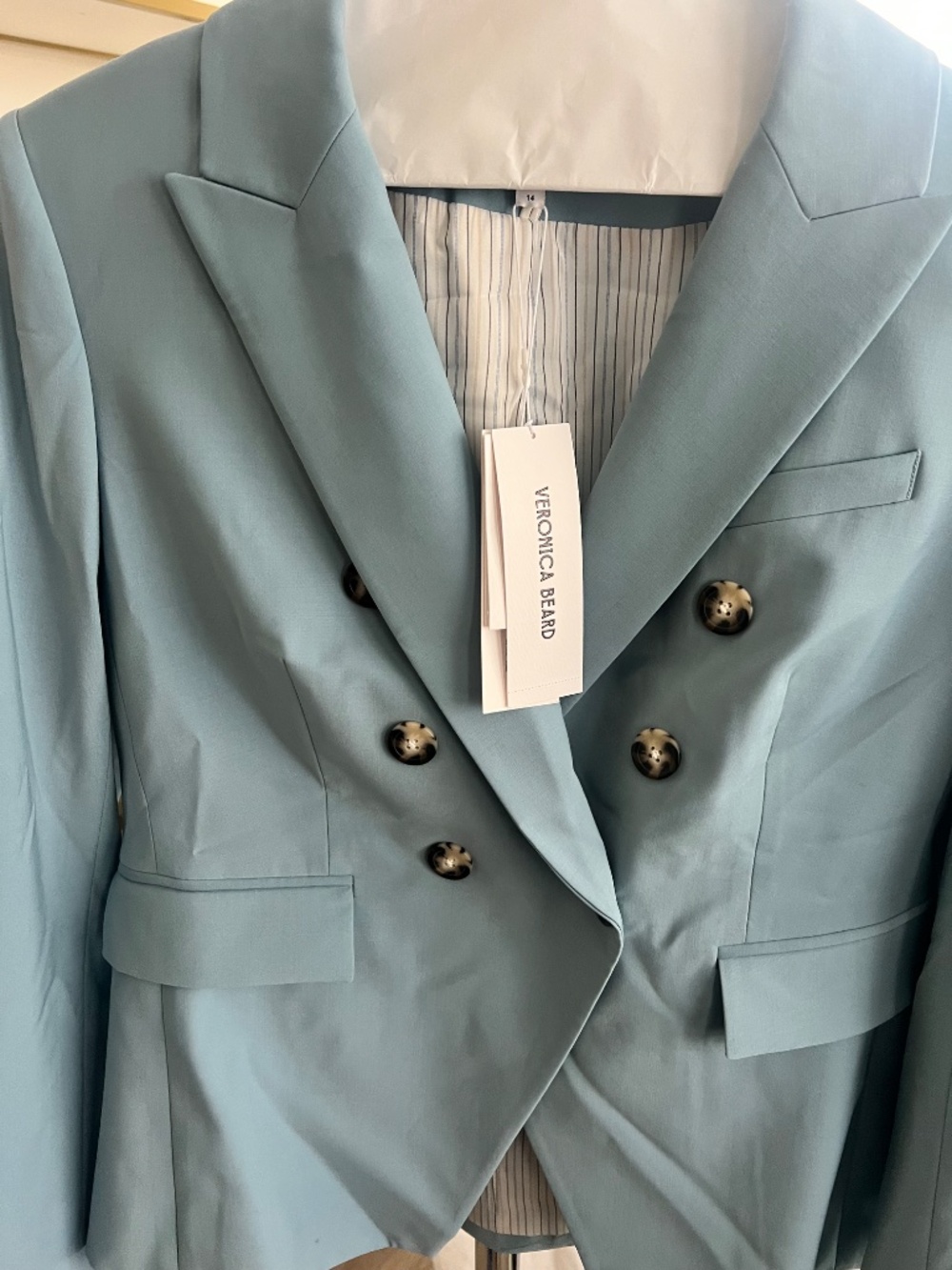 NWT VERONICA BEARD Sea Glass Miller Dickey Jacket Blazer Size 14 - Picture 5 of 6